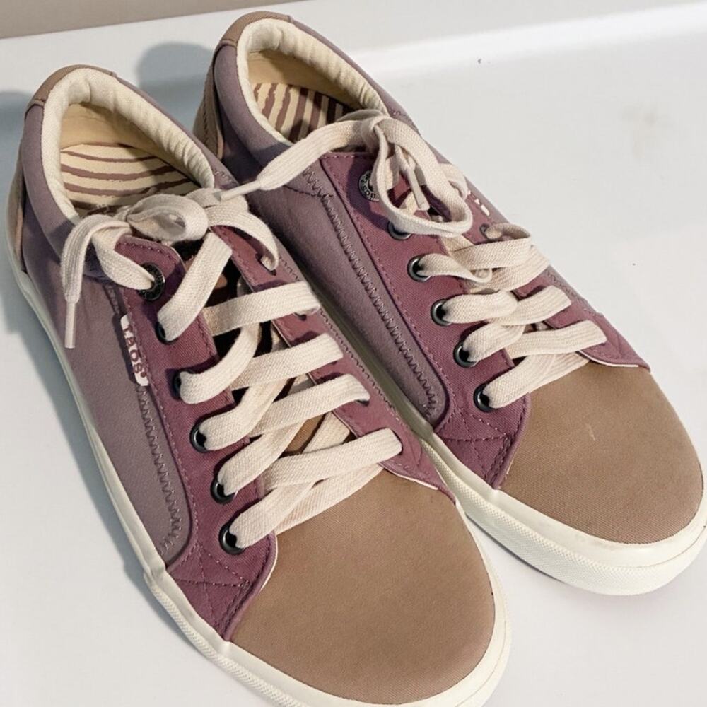 TAOS Women's Plim Soul Tan/Dusty Rose Multi Canvas Sneakers Shoes - US 9